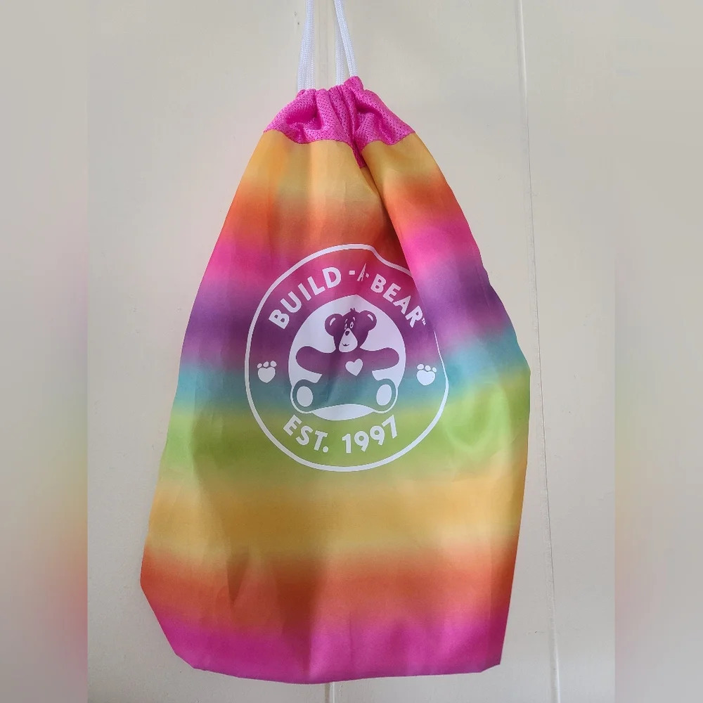 Build-A-Bear rainbow cinch sack